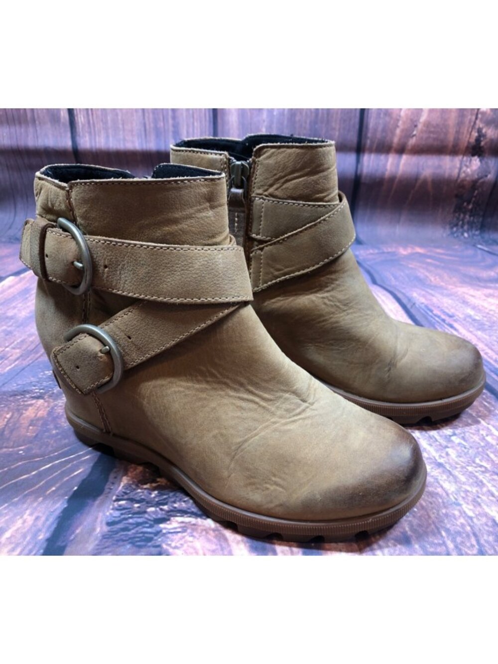 Sorel Womens 6.5 Joan Of Arctic Wedge II Waterproof Buckle Boots Booties